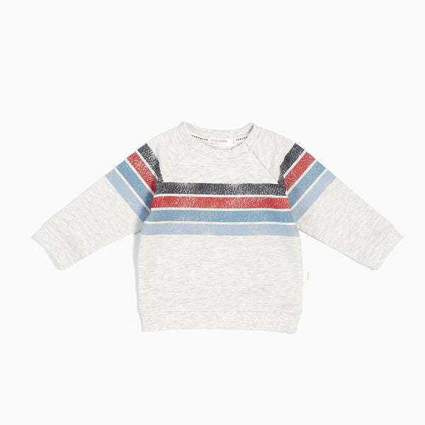 Alpine Club Heather Gray & Winter Blue Colorblock Striped Sweater