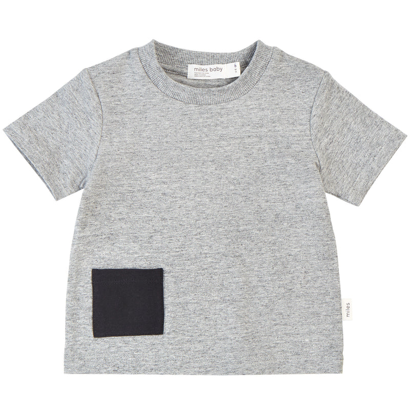 Ultra Comfy Heather Gray T-Shirt with Contrasting Pocket