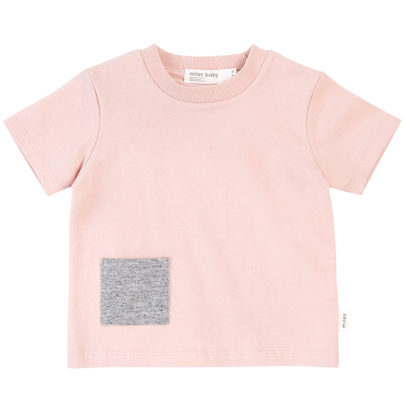 Ultra Comfy Pink T-Shirt with Contrasting Pocket