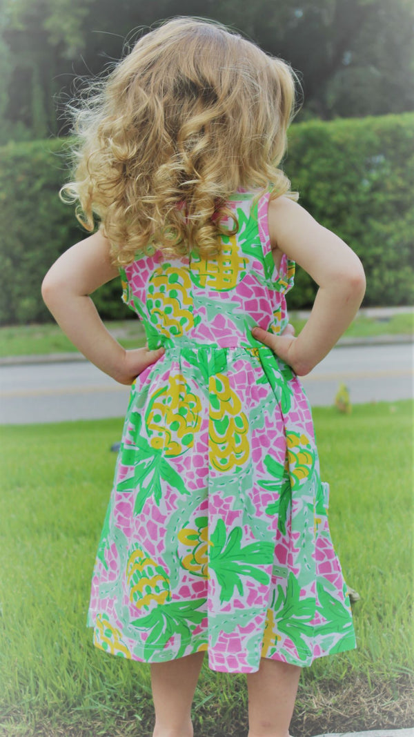 Pina Colada Pom Pom Dress with Pockets