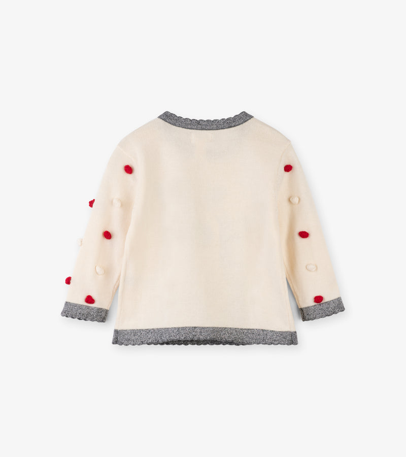 Fawn Girls Sweater with Pom-poms