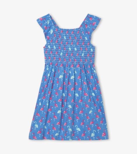 Blue Skies & Flamingos Smocked Dress for Girls Blue Skies & Flamingos Smocked Dress for Girls