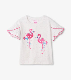 Fancy Flamingo Flutter Sleeve Tee