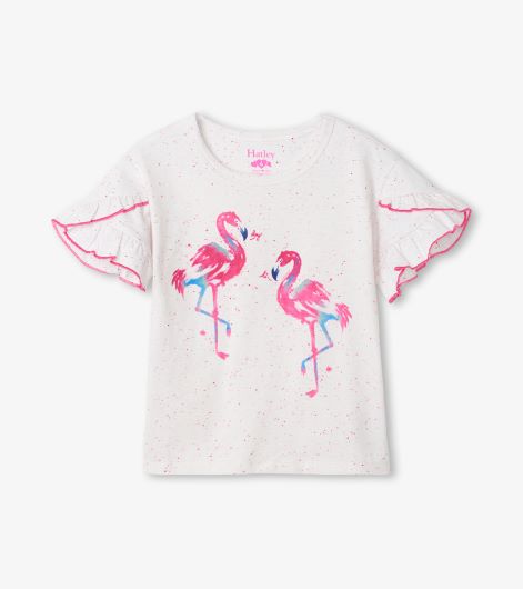 Fancy Flamingo Flutter Sleeve Tee