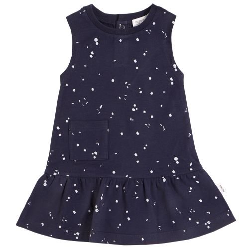 Cotton-Blend Printed Sleeveless Dress - Navy