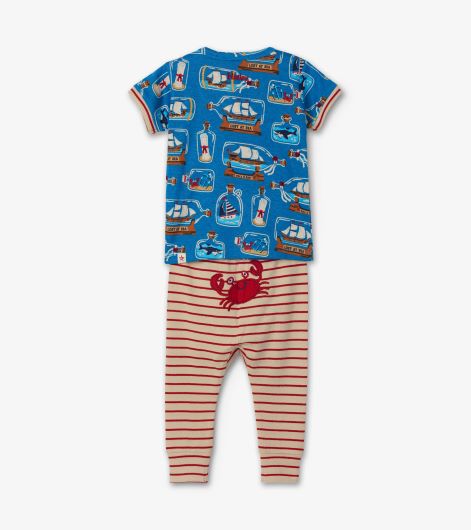 Bottled Ships Organic Cotton Baby Short Sleeve Pajama Set