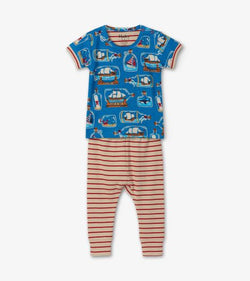 Bottled Ships Organic Cotton Baby Short Sleeve Pajama Set