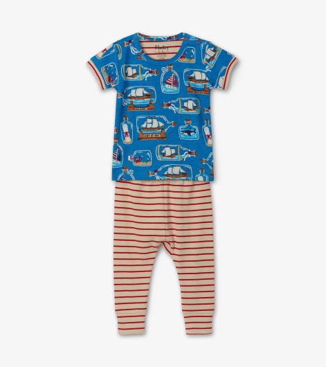 Bottled Ships Organic Cotton Baby Short Sleeve Pajama Set