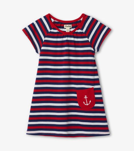 nautical jersey dress Cotton Jersey Shift Dress - Nautical Stripe