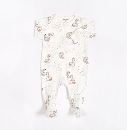 Sweet Swan Snuggler Footed Onesie 🦢 Soft. Elegant. Effortless.